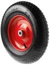 PR 3000-16 - Колесо для тачки / тележки пневматическое 4.00-8, диаметр 380 мм, ось 16 мм, металлический обод, симметричная ступица, шариковый подшипник